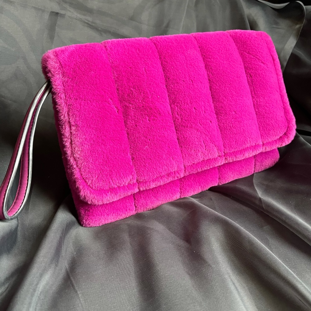 Magenta Plush Pillow Clutch